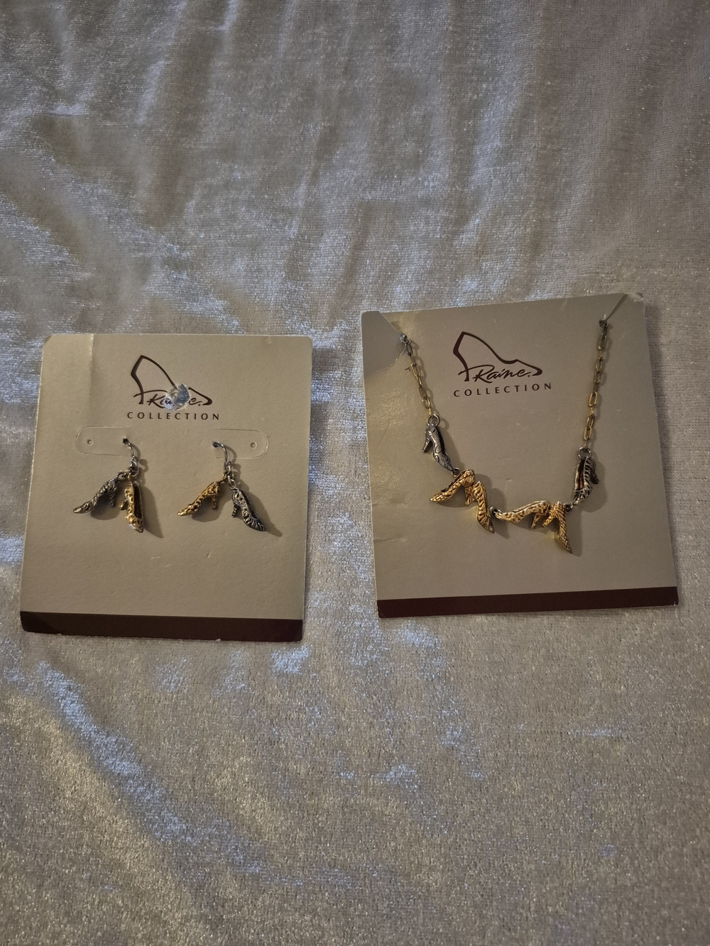 Raine Collection Cinderella Shoes Charm Necklace & Earrings Set